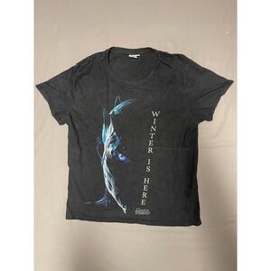 Game of Thrones Winter Is Here Night King Graphic T-Shirt Mens Medium Black HBO